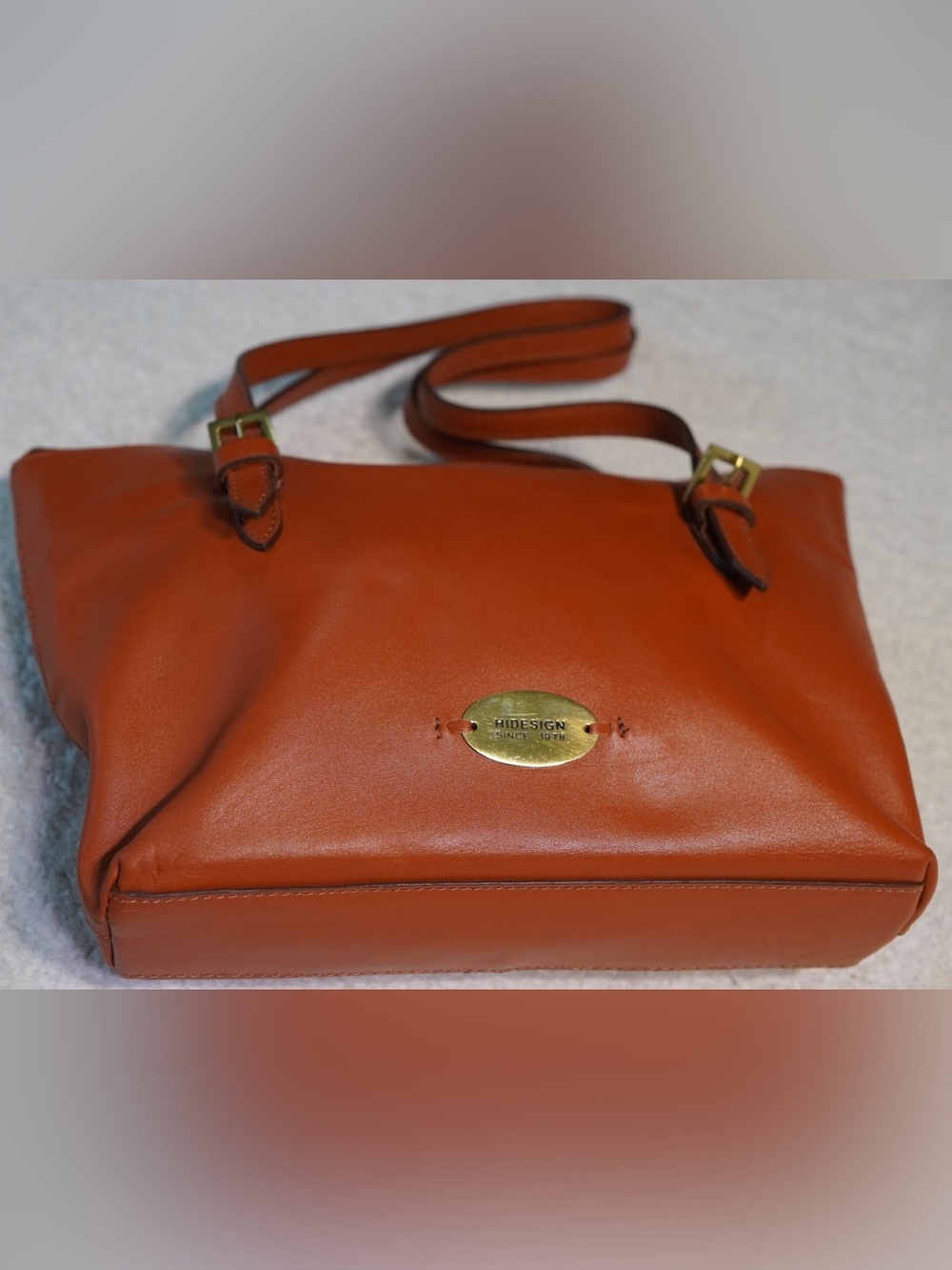Hidesign Genuine Vegetable Tanned Leather Tote Bag - Burnt Orange